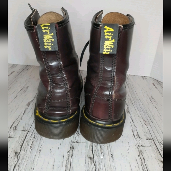 Dr. Martens Vintage 90s Y2K Burgundy 8 Hole Boots 5 - Picture 6 of 9